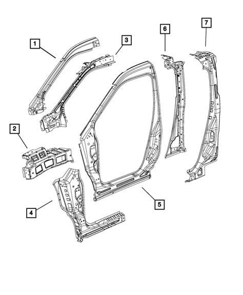 2018 2022 Ram ProMaster City B Pillar Reinforcement Right 68357337AA