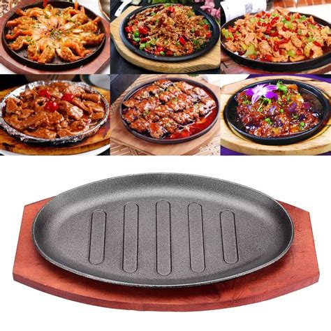 Jual Hot Plate Oval Garis Hotplate Model Baru Grill Piring Steak Plate Cast Iron Shopee