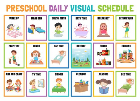 Preschool Visual Daily Schedule 10 Free Pdf Printables Printablee Daily Schedule Preschool