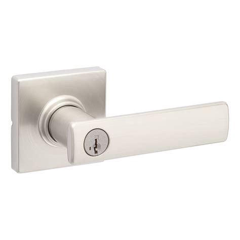 Weiser Breton Satin Nickel Exterior Door Handle Entry Door Lock With Key The Home Depot Canada