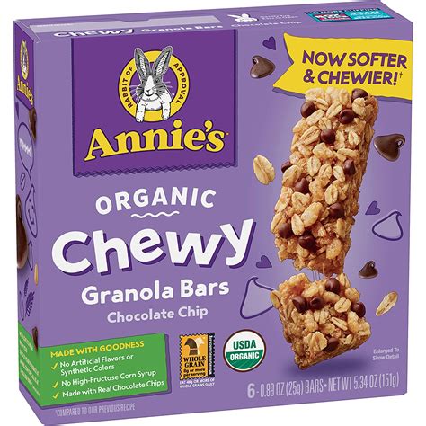 Annies Organic Chewy Chocolate Chip Granola Bars 6 Count