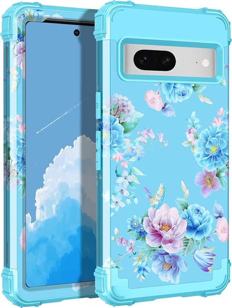 Amazon Lontect For Google Pixel Case Floral Three Layer