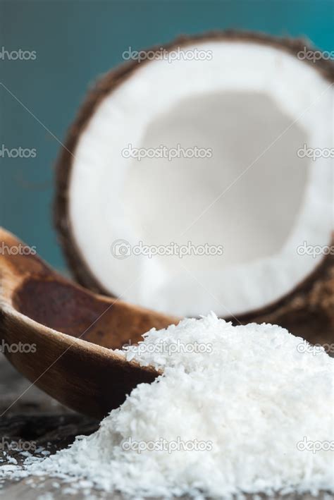 Coconut And Grounded Coconut Flakes Stock Photo Markop