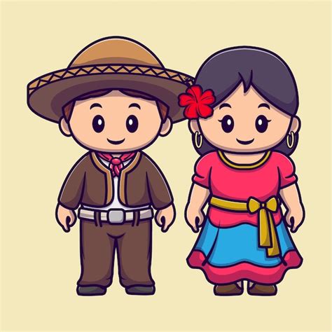 Meninos E Meninas Mexicanos Bonitos Em Ilustra O Vetorial De Desenhos