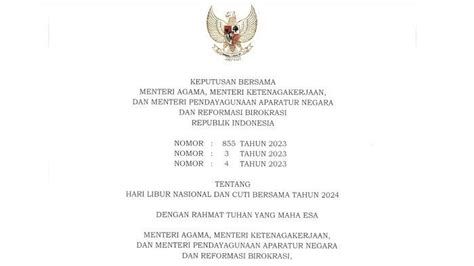 27 Hari Libur Nasional Dan Cuti Bersama 2024 Berikut Link Download Skb 3 Menteri Terbaru