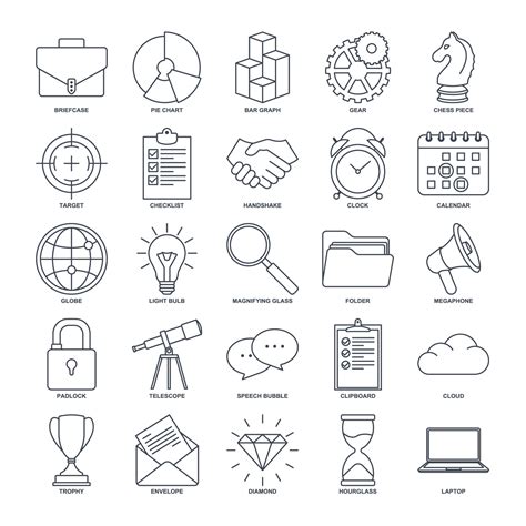 business management elements set icon symbol template for graphic and ...