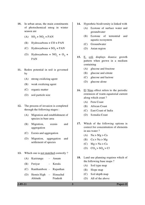 Ugc Net Environmental Science Question Paper Ii June Ugc Net