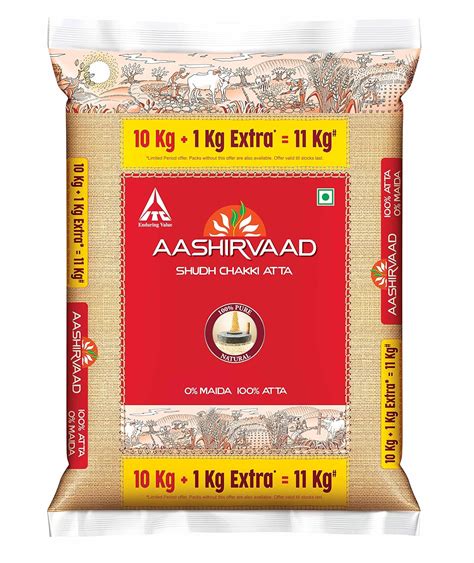 Aashirvaad Shudh Chakki Atta 10kg 1kg Extra Pack