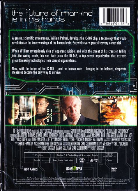 PALMER SUPREMACY DVD SCI FI Lindsey Mckeon Thomas Dekker NEW