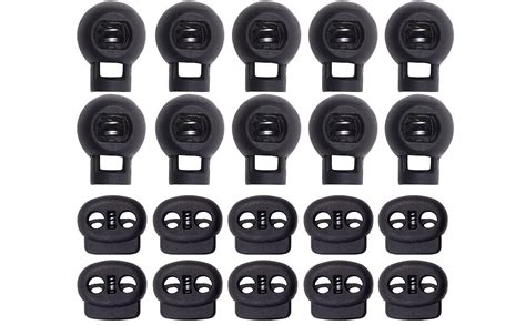 Kordel Stopper Set zwei Versionen 1 2 Loch 20 Pack für bis Ø 4 mm