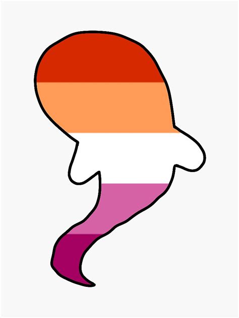 Lesbian Pride Flag Ghost Sticker For Sale By Emogayworm Redbubble