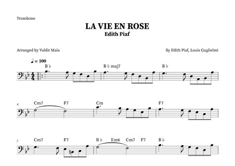 La Vie En Rose Sheet Music Louis Armstrong