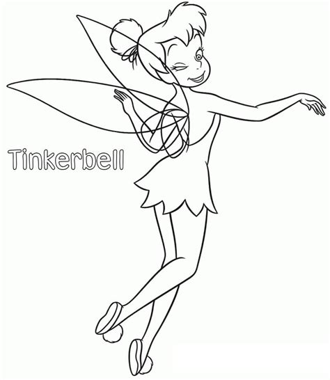 Gran Tinkerbell Para Colorear Imprimir E Dibujar Coloringonly