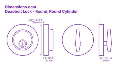 Barrel Bolt Lock Dimensions & Drawings | Dimensions.com