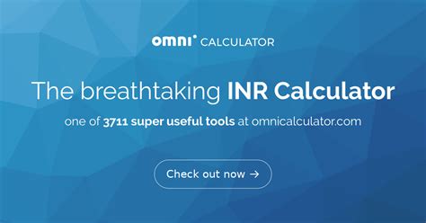 Inr Calculator Standardized Pt Calc