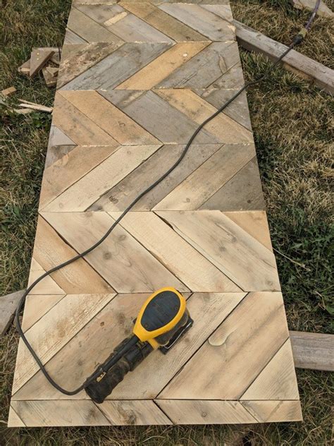 Herringbone Pallet Headboard My Happy Simple Living Pallet