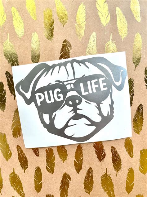 Pug Life Vinyl Decal Pug Decal Vinyl Decal Yeti Decal Pug Etsy