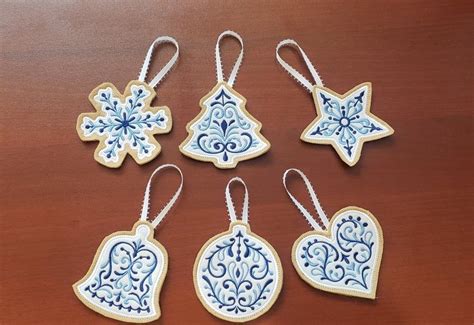 Embroidered Felt Nordic Ornaments Nordic Decor Christmas Etsy Ireland