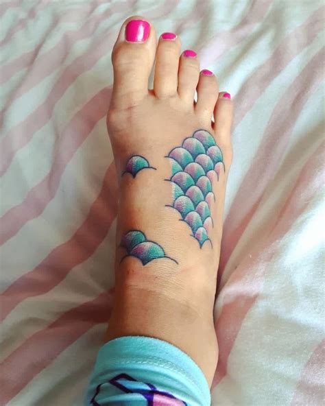 50 Small Foot Tattoos To Show Off This Summer Mermaid Scales Tattoo