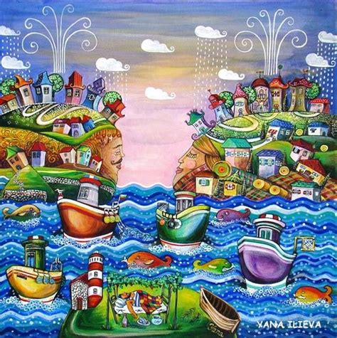 MIS AMIGOS PINTORES YANA ILIEVA Naive Painting Whimsical Art Art