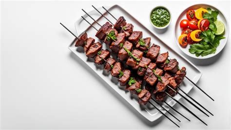 Premium Photo Beef Kebabs Grilled Skewers Of Marinated Beef