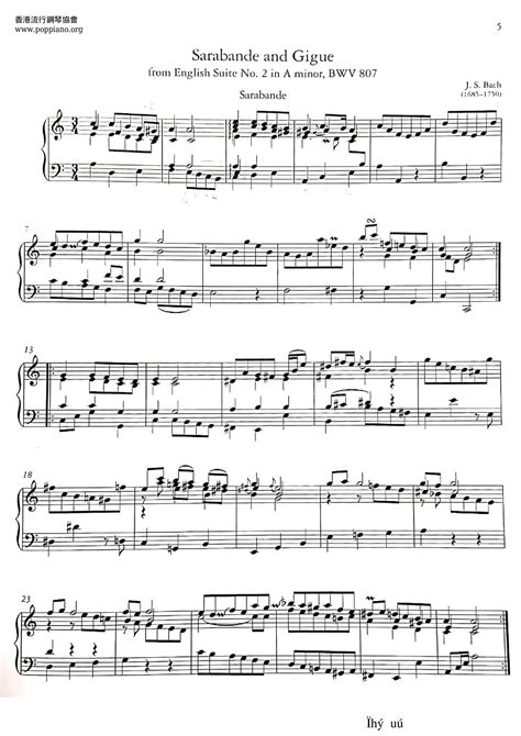 Johann Sebastian Bach English Suite No In A Minor Bwv Pdf