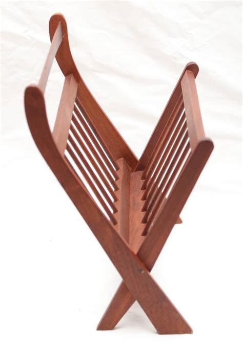 Danish Teak Mid Century Modern Magazine Rack At 1stdibs