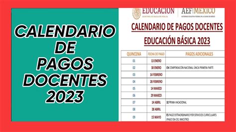 Sep Calendario De Pagos Docentes Educacion Basica Youtube