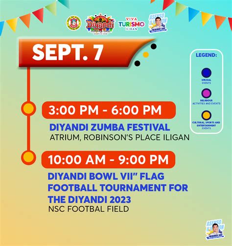 Official Calendar Of Activities For The Diyandi Festival Iligan News