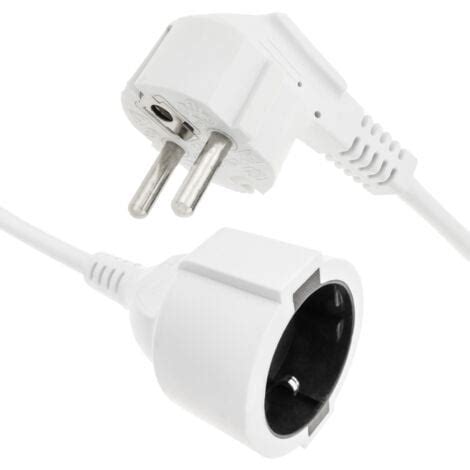 BeMatik Electric Cable Extender Schuko Male To Female 15 M White