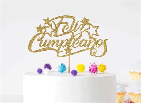 Feliz Cumpleanos Cake Topper Spanish Happy Birthday Cake Topper Etsy