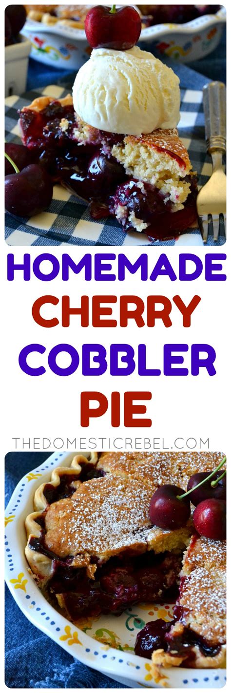 Homemade Cherry Cobbler Pie The Domestic Rebel