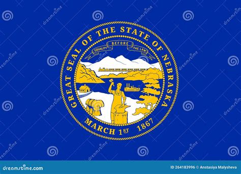 Flag of Nebraska, Symbol of USA Federal State Stock Vector ...