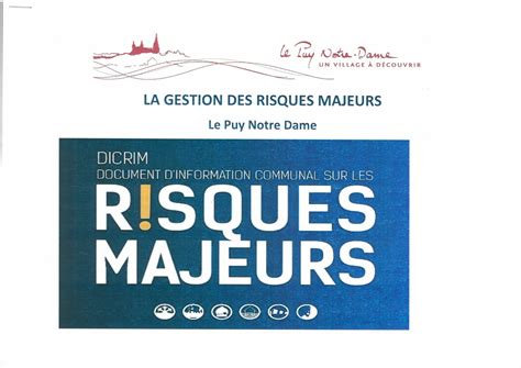 Document D Information Communal Sur Les Risques Majeurs Puy Notre Dame