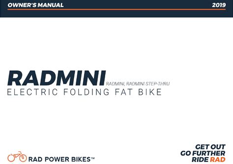 Rad Power Bikes Radmini Step Thru Owners Manual