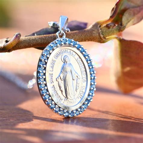 Miraculous Medal Necklace Etsy