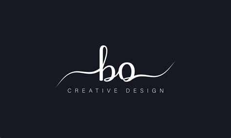 Handwriting style letter BO logo design. BO logo design vector pro ...