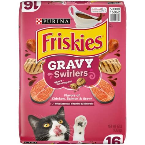 Friskies Gravy Swirlers Chicken And Salmon Dry Cat Food 16 Lb Bag 1 Pack