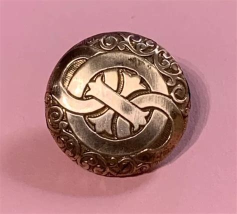 BOUTON DE COLLECTION ANCIEN 19 eme DIAMÈTRE 18 mm LAITON ET CUIVRE EUR