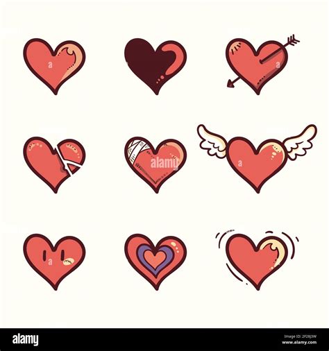 Hand Drawn Hearts Vector Stock Vector Image And Art Alamy