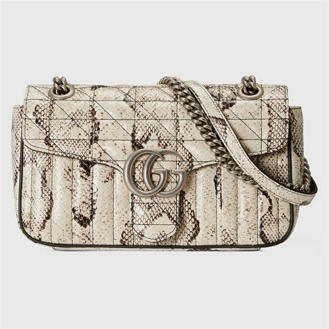 Sac Paule Gg Marmont En Python Petite Taille En Couleur Naturelle