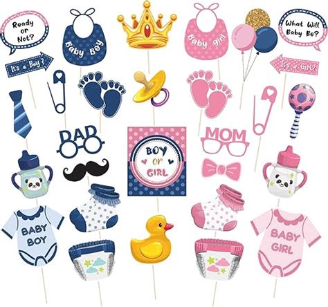 Amazon Jspupifip Pcs Gender Reveal Photo Booth Props With Stick