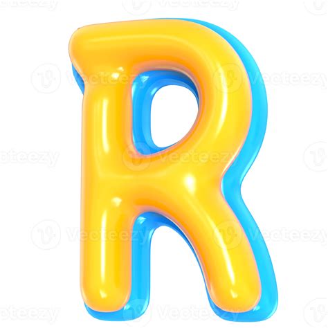 Yellow Alphabet With Blue 3d Letter R Render 47703590 Png