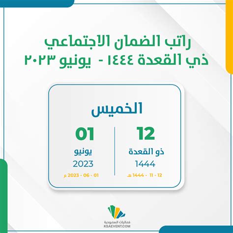 راتب الضمان الاجتماعي ذي القعدة 1444 يونيو 2023 فعاليات السعودية