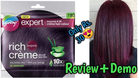 New Godrej Expert Rich Cream Hair Color Reviewdemo Get Burgundy Hair