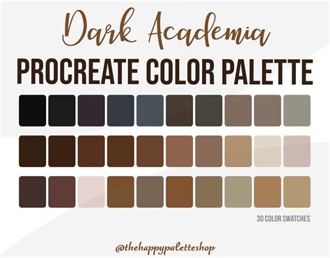 Dark Academia Color Palette Hex Codes