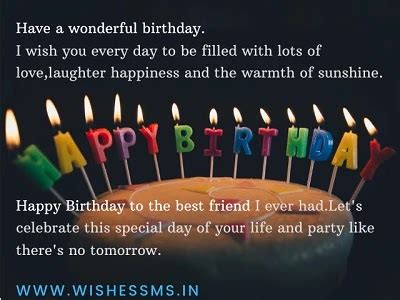 Happy Birthday Wishes Sms For Best Friend