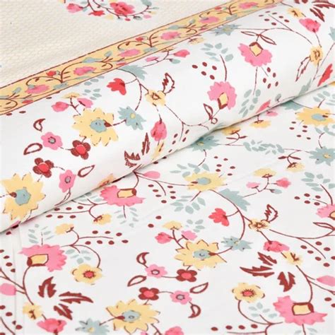 Multicolor Hand Block Print Bed Sheet For Home Hotel Salon Size