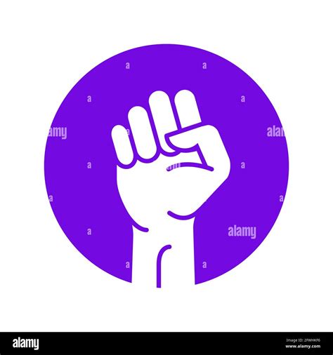 Fist Hand Power Logo Protest Strong Fist Raised Fight Icon Rebel Illustration Stock Vector