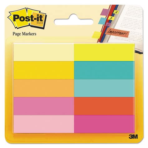 Post It Page Flag Markers Assorted Bright Colors Sheets Per Pad